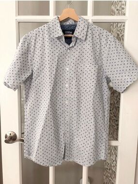 MONUMENT Casual Palm Tree Button-Down Shirt Sz L